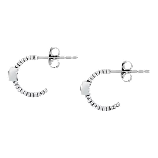 Morellato Gioia Stainless Steel Hoop Earrings with Crystal – 1.3 cm – SAVY44