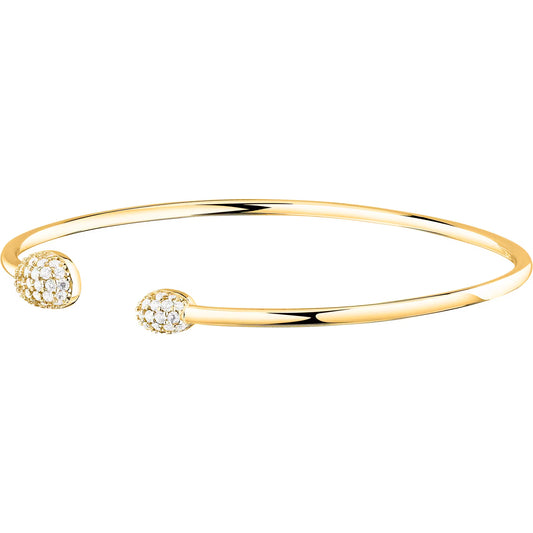Morellato Pavé Gold-Plated Sterling Silver Bangle with White Cubic Zirconia – 6 x 5 cm – SAZB10