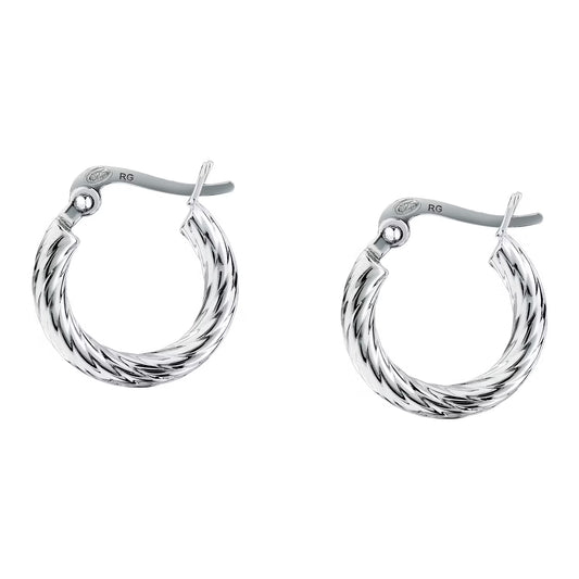 Morellato Tesori Rhodium-Plated Sterling Silver Hoop Earrings – 1.7 cm –SAIW253