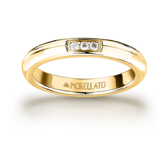 Morellato Love Rings Gold-Plated Stainless Steel Ring with White Cubic Zirconia – Size 18 – SNA47018