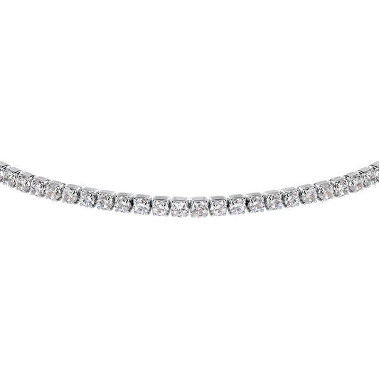 Morellato Rhodium-Plated Sterling Silver Tennis Bracelet with White Cubic Zirconia – 18+3.5 cm – SATT15