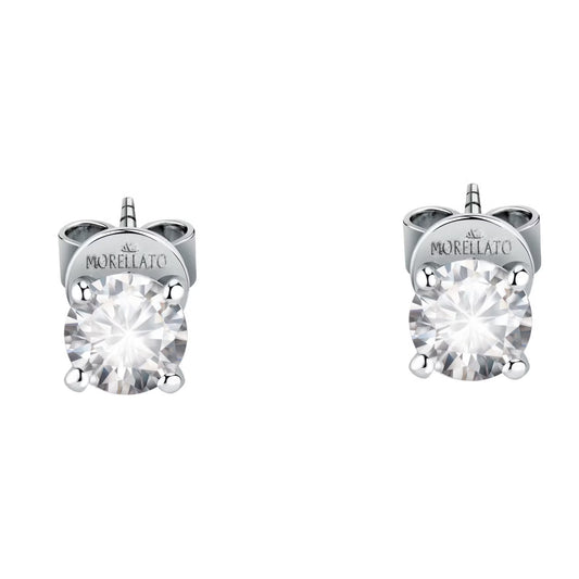 Morellato Tesori Rhodium-Plated Sterling Silver Stud Earrings with White Cubic Zirconia – 0.5 cm – SAIW99