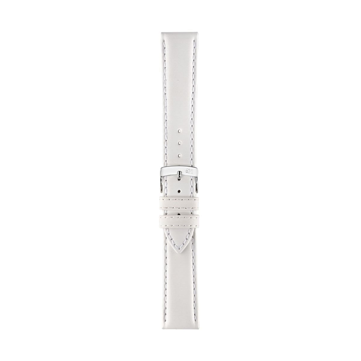 White leather watch strap on a white background