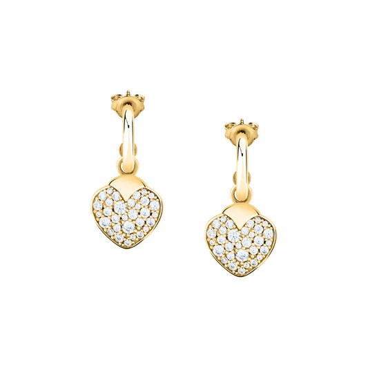 Morellato Talismani Gold-Plated Stainless Steel Earrings with White Crystal – 2.4 cm – SAVZ15