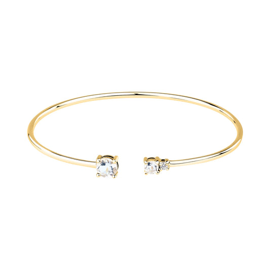 Morellato Tesori Gold-Plated Sterling Silver Bangle with White Cubic Zirconia – 6 × 5 cm – SAIW312
