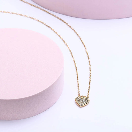 Morellato Talismani Gold-Plated Stainless Steel Heart Necklace with Crystal – 40+5 cm - SAVZ13