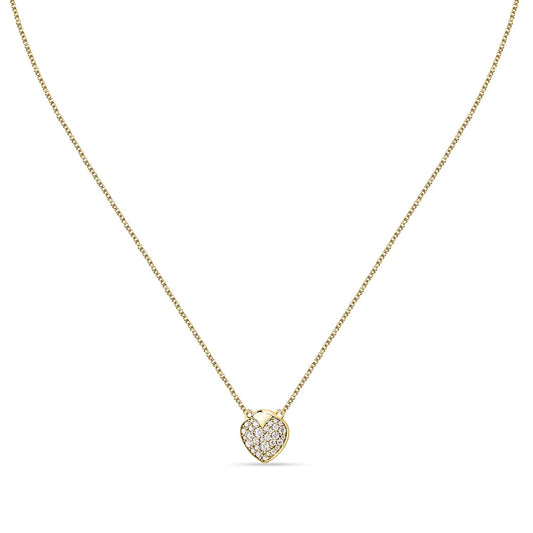 Morellato Talismani Gold-Plated Stainless Steel Heart Necklace with Crystal – 40+5 cm - SAVZ13