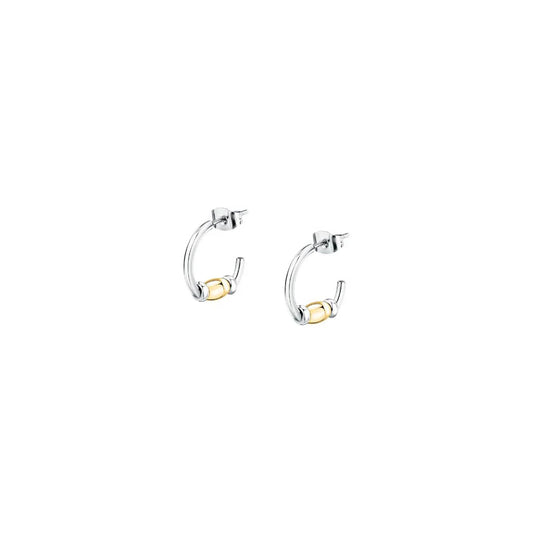 Morellato Colori Two-Tone Stainless Steel Hoop Earrings with Bead – 1.7 cm – SAXQ13