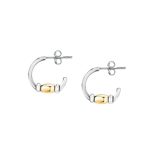 Morellato Colori Two-Tone Stainless Steel Hoop Earrings with Bead – 1.7 cm – SAXQ13