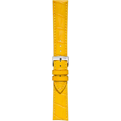 Morellato Bolle Yellow Matte Alligator-Print Leather Watch Strap – 18 mm – A01X2269480098CR18