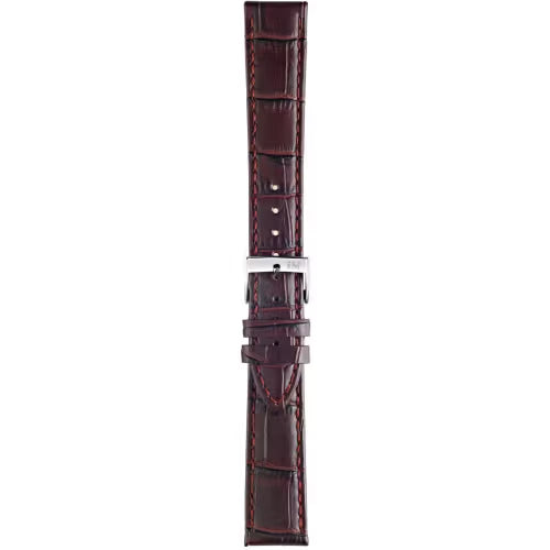 Morellato Bolle Bordeaux Burgundy Alligator-Print Calf Leather Watch Strap – 14 mm – A01X2269480181CR14