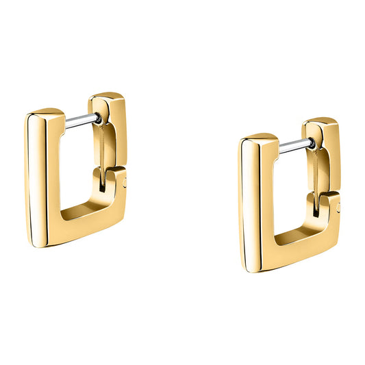 Morellato Creole Gold-Plated Stainless Steel Square Hoop Earrings – 1.4 × 1.4 cm – SAUP14