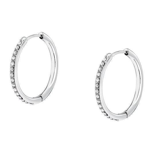 Morellato Creole Stainless Steel Hoop Earrings with Crystal – 2 cm – SAUP24