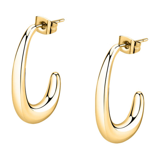 Morellato Creole Gold-Plated Stainless Steel Hoop Earrings – 2.7 × 1.62 cm – SAVN05