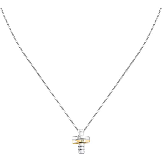 Morellato Diamonds Gold-Plated Sterling Silver Necklace with Diamond 0.01 ct – 45 + 5 cm – SAYE02