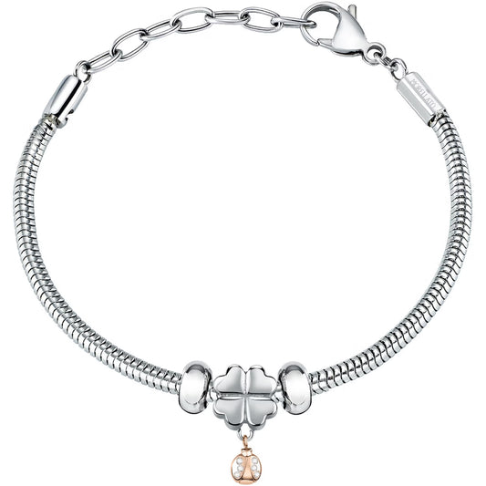 Morellato Drops Stainless Steel Pendant Bracelet in Silver & Rose Gold – 16 + 3 cm – SCZ1127
