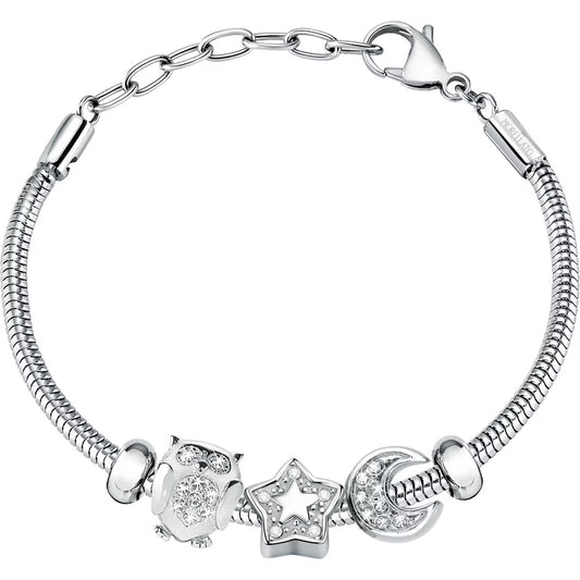 Morellato Drops Stainless Steel Bracelet with White Crystals – 16 + 3 cm – SCZ1221