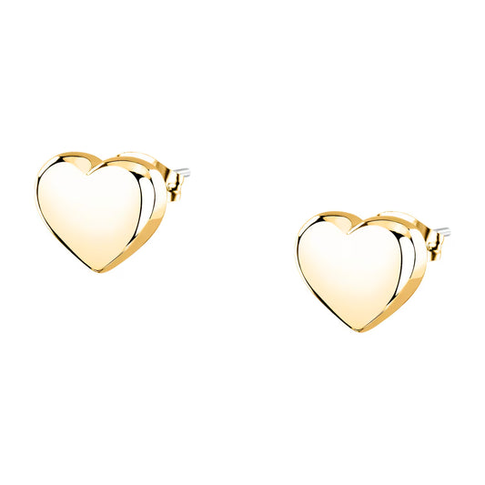 Morellato Intrecci Gold-Plated Stainless Steel Heart Earrings – 1.2 x 1.0 cm – SAZC16