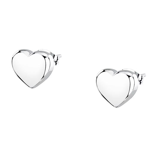 Morellato Intrecci Stainless Steel Heart Stud Earrings – 1.2 x 1.0 cm – SAZC17
