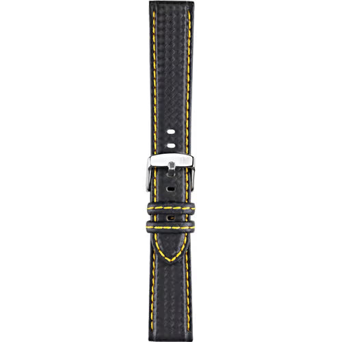 Morellato Sport-Water Resistant Biking Black & Yellow Technical Carbon Watch Strap – 20 mm – A01U3586977897CR20