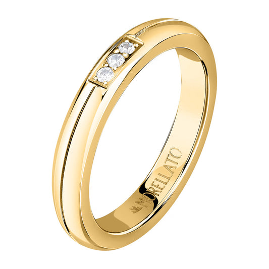 Morellato Love Rings Gold-Plated Stainless Steel Ring with White Cubic Zirconia – Size 18 – SNA47018