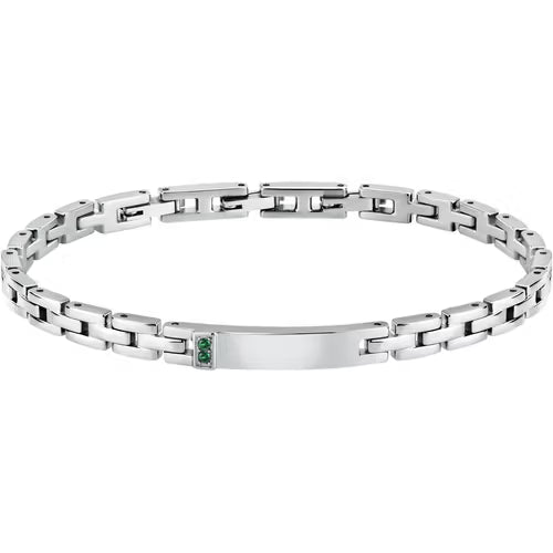 Morellato Motown Stainless Steel Bracelet with Green Crystals – 18 + 3 cm – SABH50
