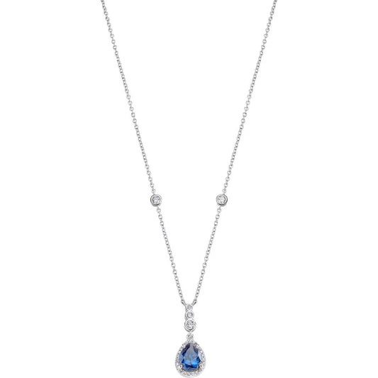 Morellato Duchessa Sterling Silver Necklace with Blue & White Cubic Zirconia – 45 cm – SAIW09