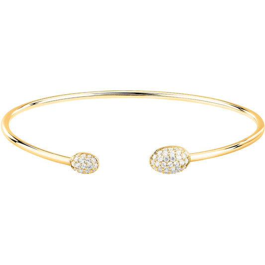Morellato Pavé Gold-Plated Sterling Silver Bangle with White Cubic Zirconia – 6 x 5 cm – SAZB10