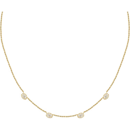 Morellato Pavé Gold-Plated Sterling Silver Necklace with White Cubic Zirconia – 40 + 5 cm – SAZB02