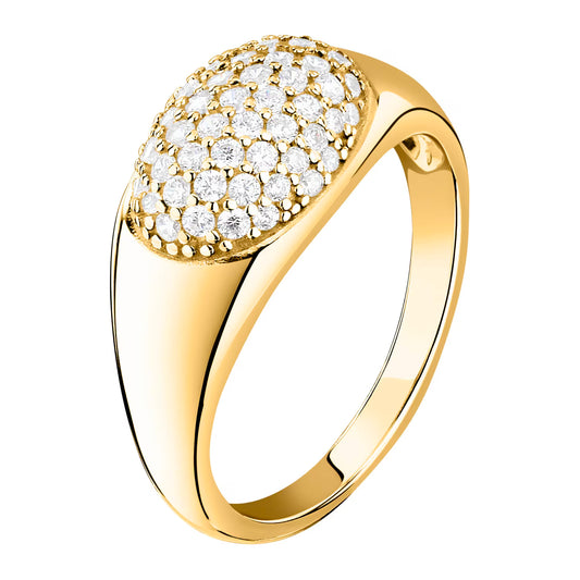 Morellato Pavé Gold-Plated Sterling Silver Ring with White Cubic Zirconia – Size 18 – SAZB14018