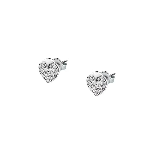 Morellato Talismani Stainless Steel Earrings with White Crystal – 1.5 cm – SAVZ17