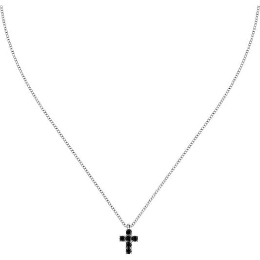 Morellato Rhodium-Plated Sterling Silver Tennis Necklace with Black Cubic Zirconia – 45+5 cm – SATT13