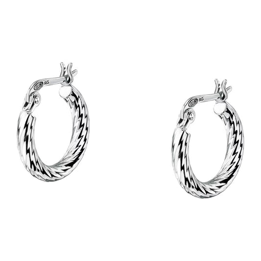 Morellato Tesori Rhodium-Plated Sterling Silver Hoop Earrings – 1.7 cm –SAIW253
