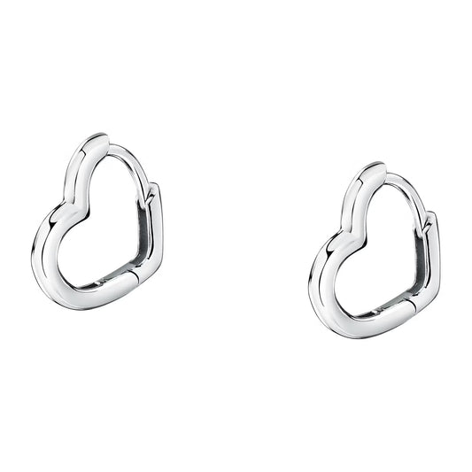 Morellato Tesori Rhodium-Plated Sterling Silver Heart Earrings – 1.4 cm – SAIW254