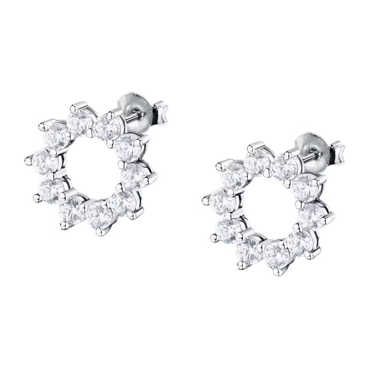 Morellato Tesori Rhodium-Plated Sterling Silver Earrings with White Cubic Zirconia – SAIW263