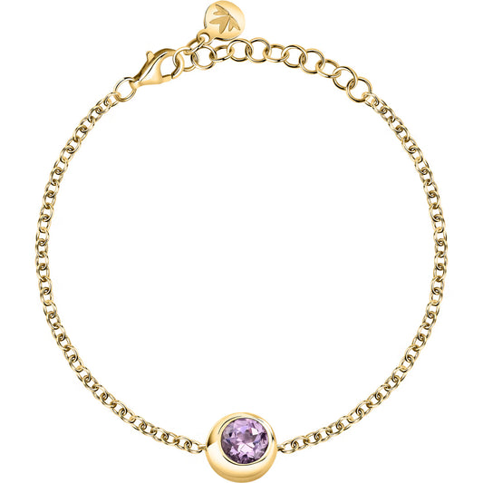 Morellato Tesori Eterni Gold-Plated Sterling Silver Bracelet with Amethyst – 16+3 cm – SAXN09