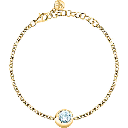 Morellato Tesori Eterni Gold-Plated Silver Bracelet with Blue Topaz – 16 + 3 cm – SAXN10