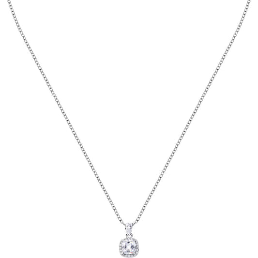 Morellato Duchessa Rhodium-Plated Sterling Silver Necklace with White Cubic Zirconia – 35 + 5 cm – SAIW109