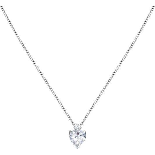 Morellato Nobile Rhodium-Plated Sterling Silver Pendant Necklace with Cubic Zirconia – 38 + 4 cm – SAIW158